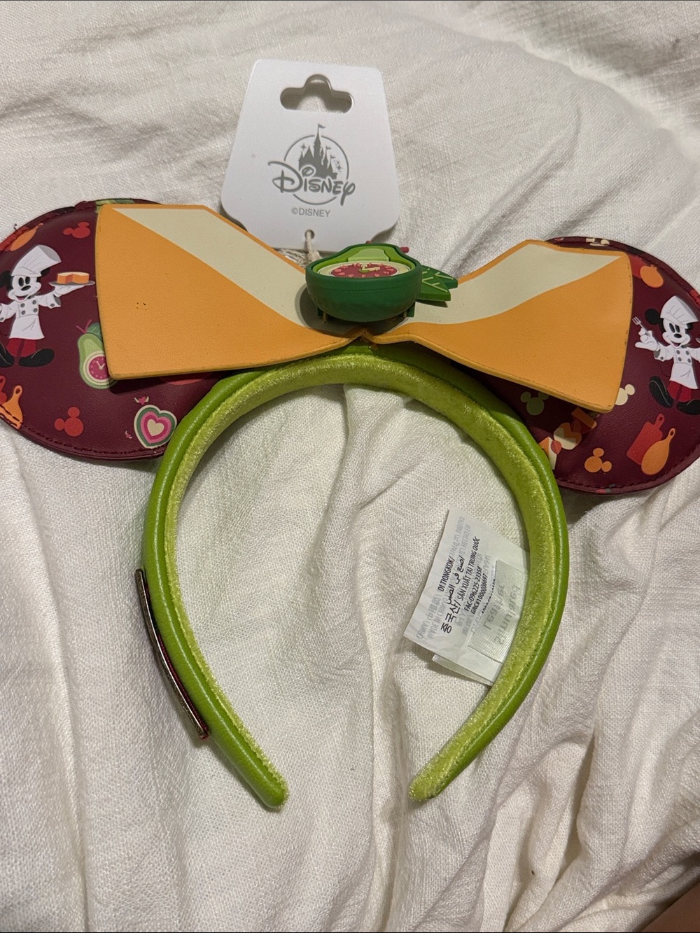 Disney Food & Wine Festival 2024 Green and Burgundy Chef Mickey Ears Headband